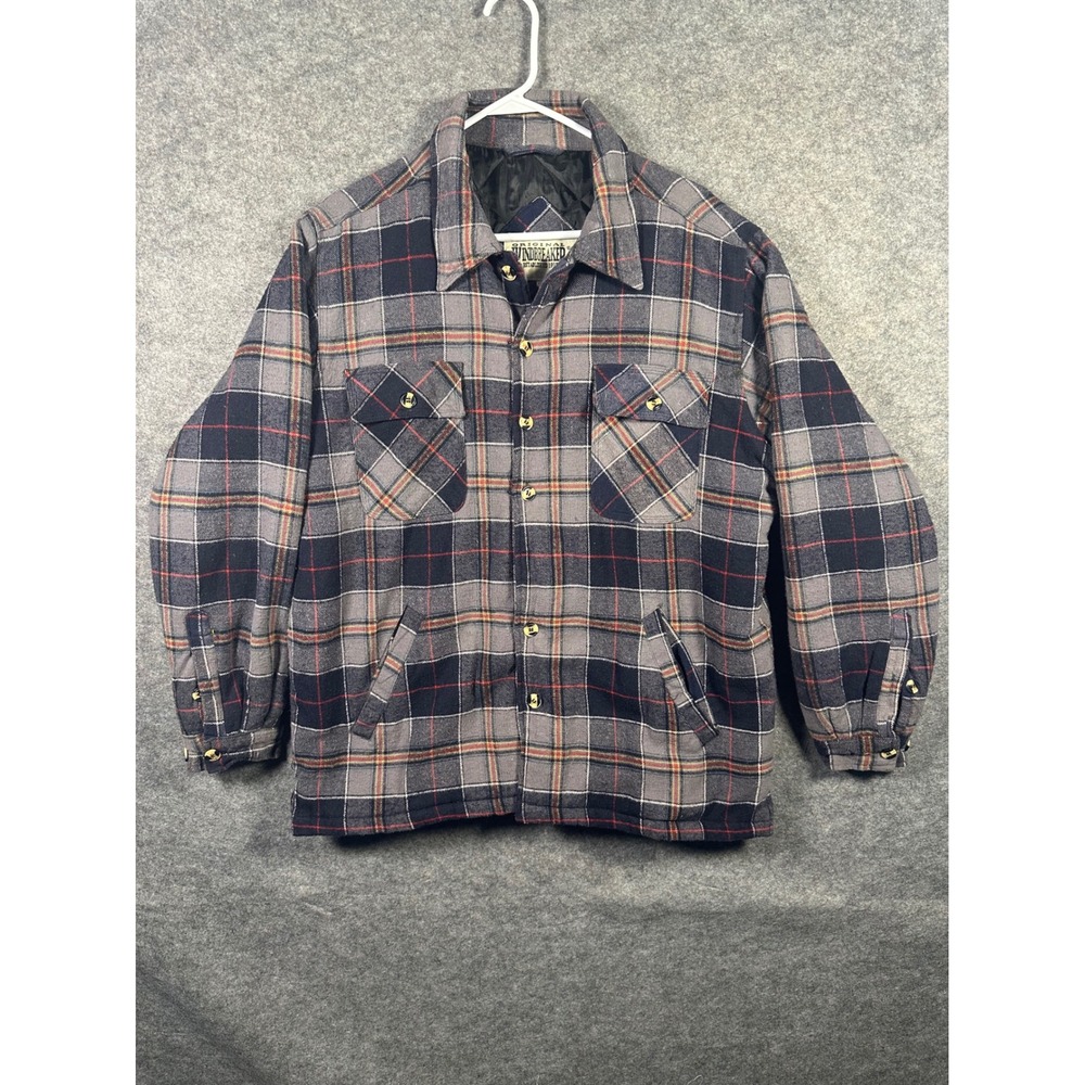 Original Windbreaker Plaid Flannel Shirt Jacket Mens L Button Front Quilted‎